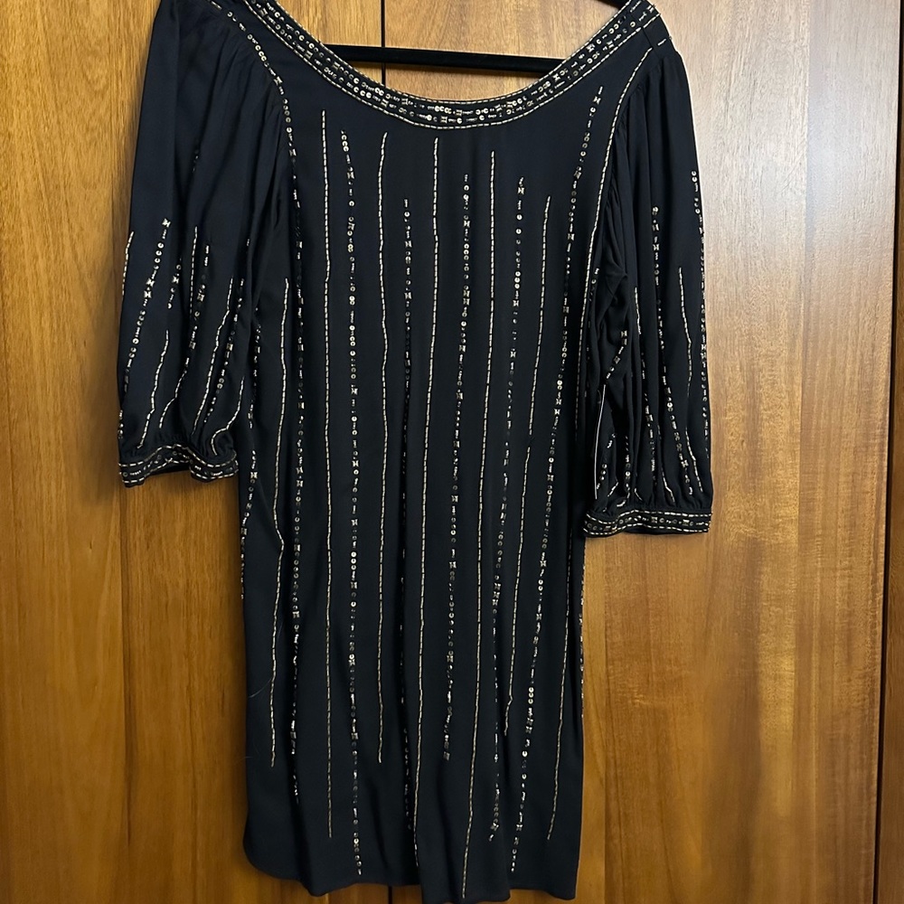 NWT Ella Moss black beaded Dress
